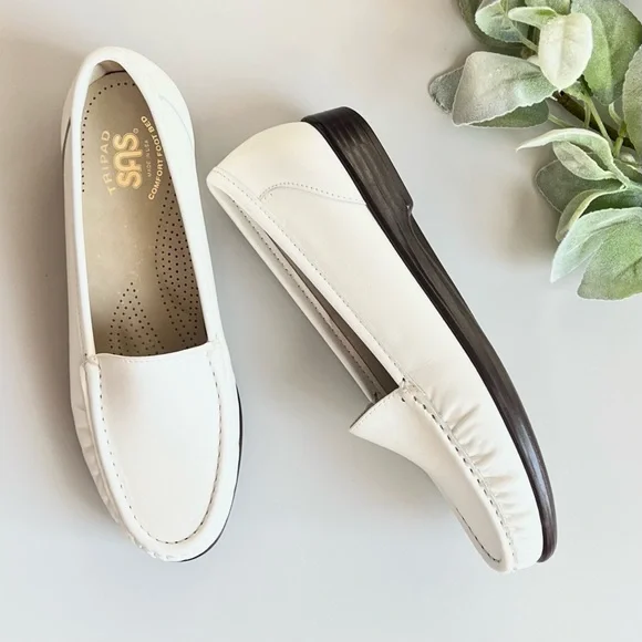 SAS San Antonio Shoemaker Simplify Slip On Loafer Comfortable White Size: 7 New - Picture 10 of 13